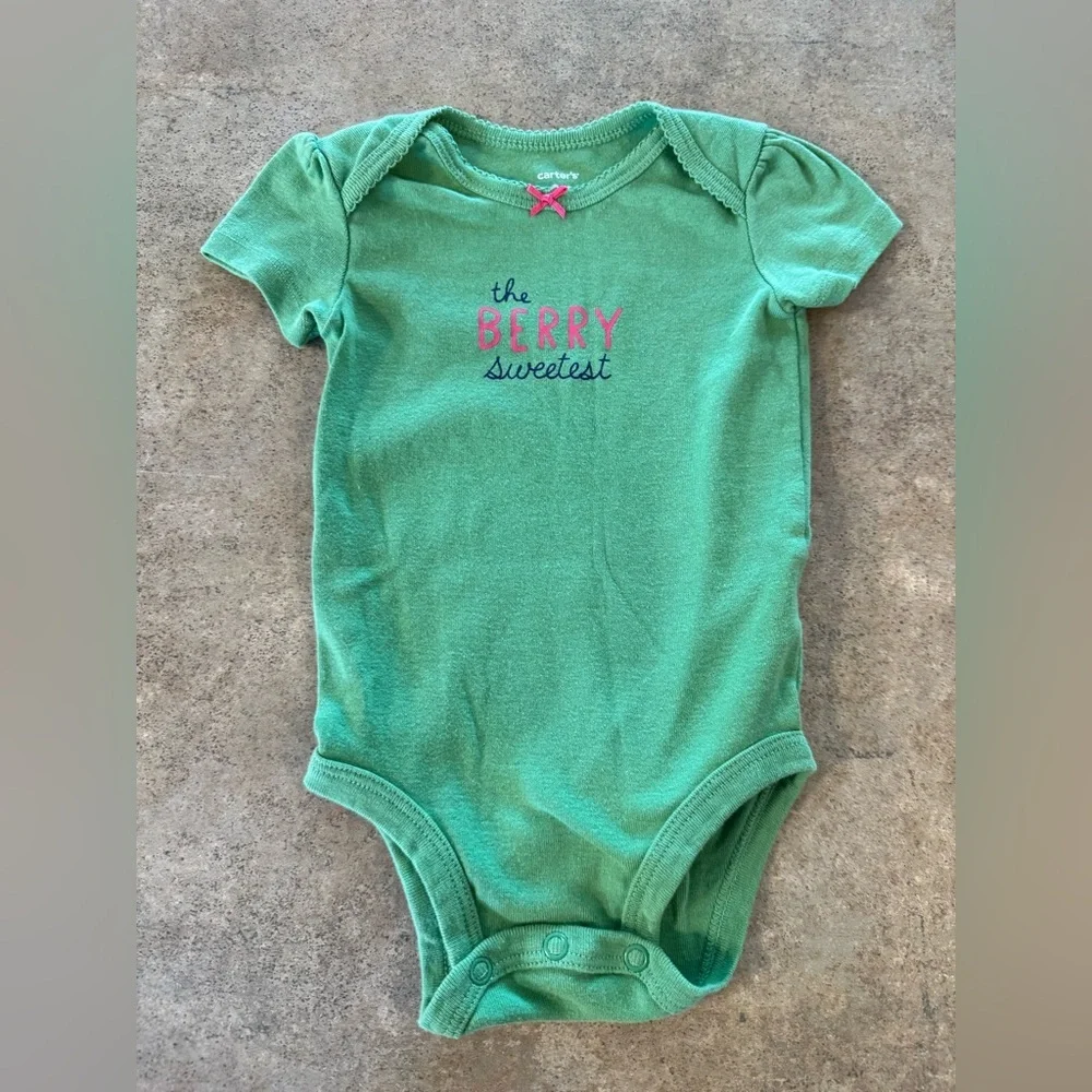 Carter's - Baby Girl Matching Berry Set Vibrant Green Baby Bodysuit,Size9M
